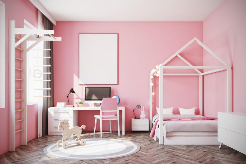 Mẫu phòng ngủ màu hồng phấn