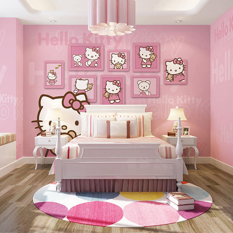 Mẫu phòng ngủ màu hồng hello kitty