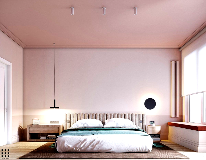 Mẫu phòng ngủ màu hồng Pastel đẹp
